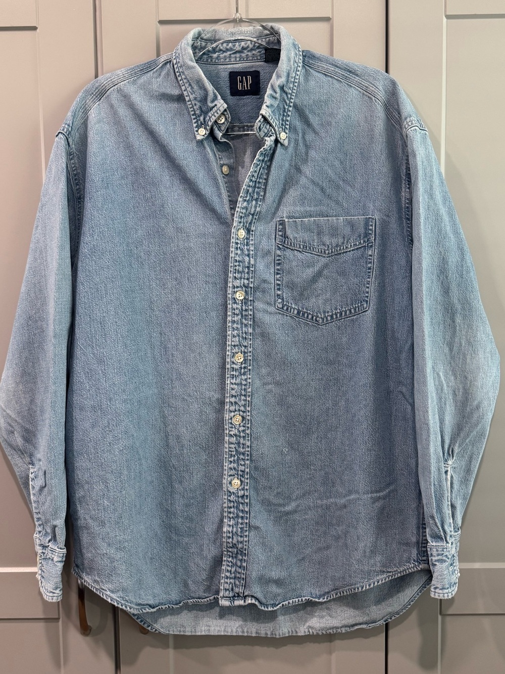 GAP Light Blue Denim Button-Down Shirt